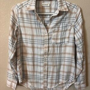 Abercrombie Kids Beige and Blue Flannel
